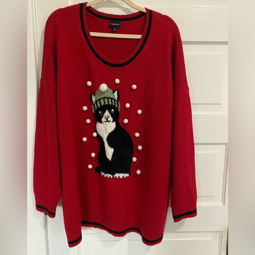 Torrid Holiday Cat Sweater 3X